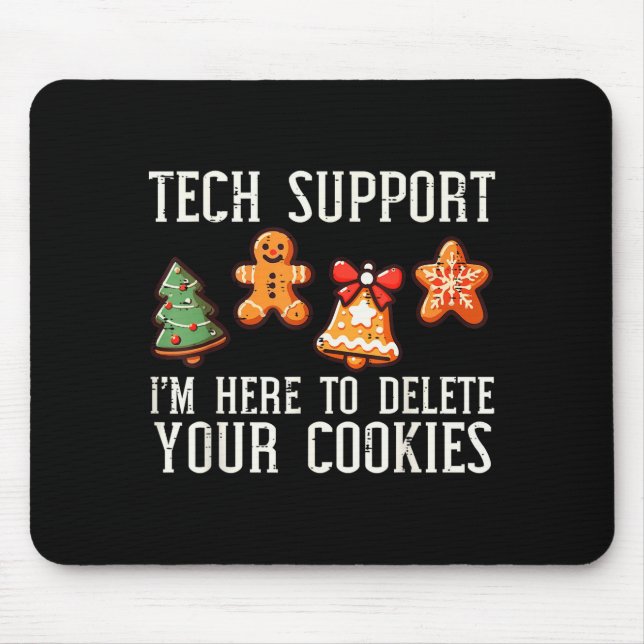Mousepad Christmas Tech Suprt Here To Delete Cookies Xmas M (Frente)