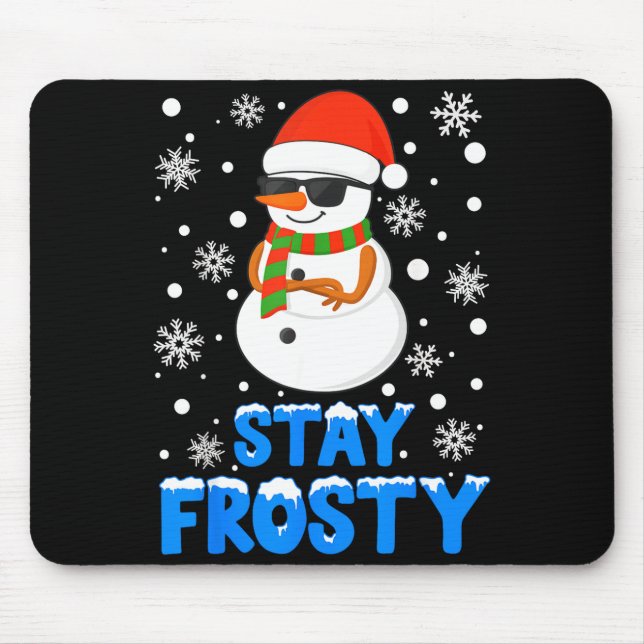 Mousepad Christmas Tee Funny Frosty Xmas Cool Snowman Women (Frente)