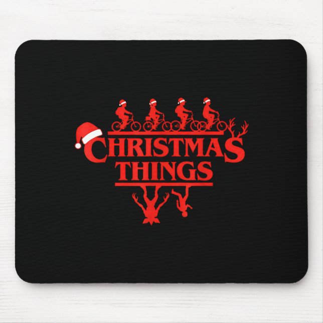 Mousepad Christmas Things Red Lettering Bike Squad Holiday  (Frente)
