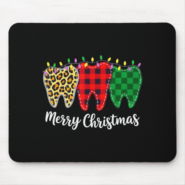 Mousepad Christmas Tooth Dentist Dental Istant Teeth Leopar (Frente)