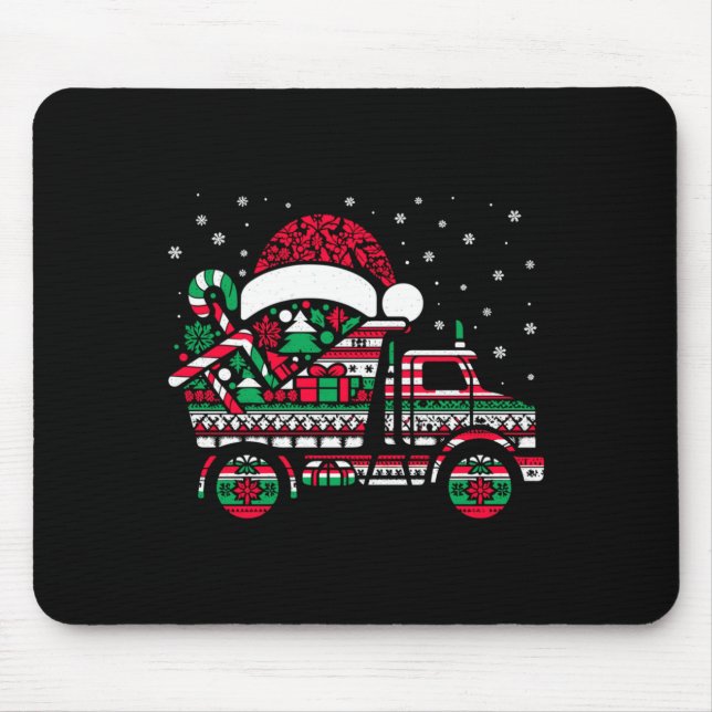 Mousepad Christmas Tree Candy Dump Truck Christmas Boys Men (Frente)
