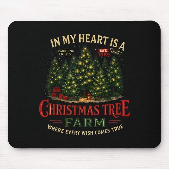 Mousepad Christmas Tree Farm In My Heart Holiday Forest Gif (Frente)