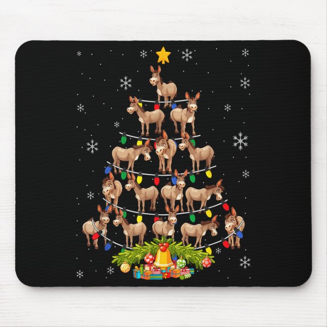 Mousepad Christmas Tree Santa Hat Lights Xmas  (Frente)