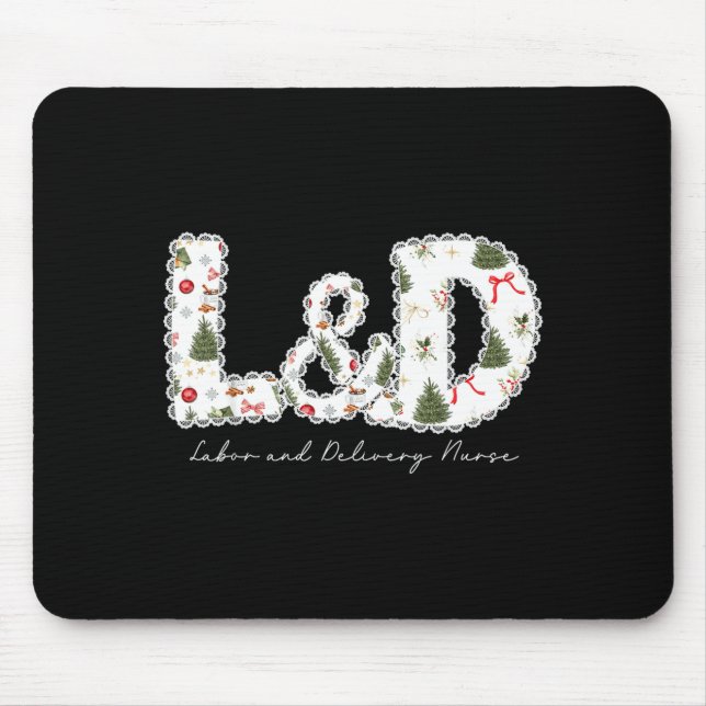Mousepad Christmas Trees Labor And Delivery Nurse Xmas Gift (Frente)