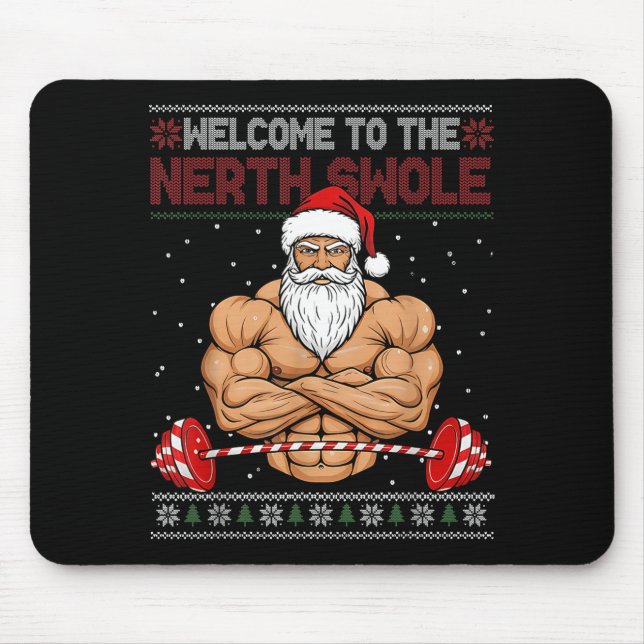 Mousepad Christmas Workout Welcome To North Swole Xmas Gym  (Frente)