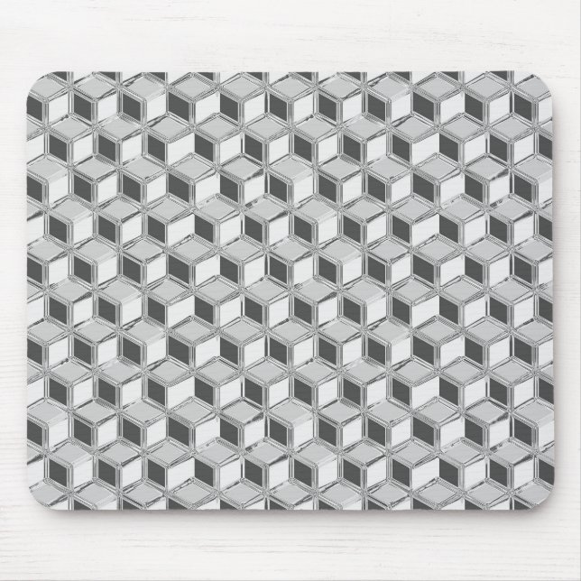 Mousepad Chrome 3-d boxes - silver grey (Frente)