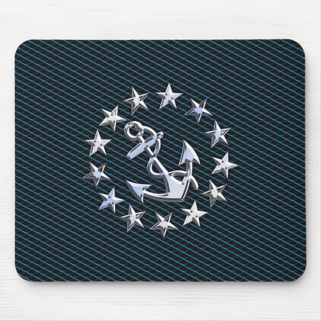 Mousepad Chrome Like Yacht Flag Automotive Grille Impressão (Frente)