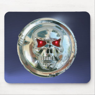 Mousepad CHROME SKULL , Blue topaz