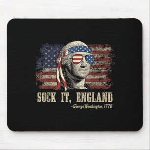 Mousepad Chupa england engraçado 4 de julho george washingt