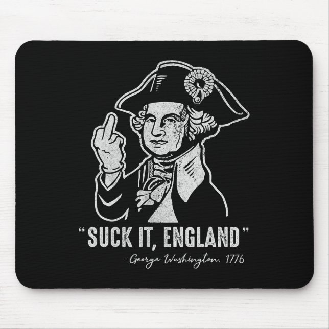 Mousepad Chupa Inglaterra Engraçado 4 de Julho George Washi (Frente)