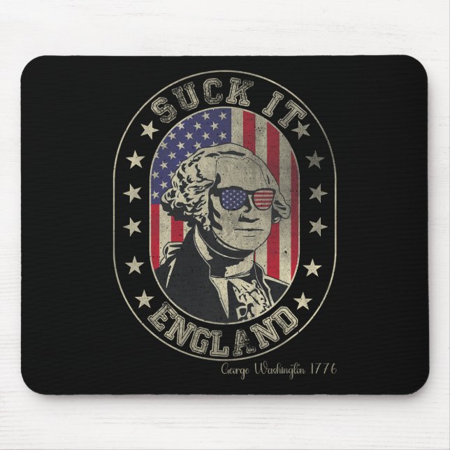 Mousepad Chupa Inglaterra George Washington 1776 EUA Funny  (Frente)