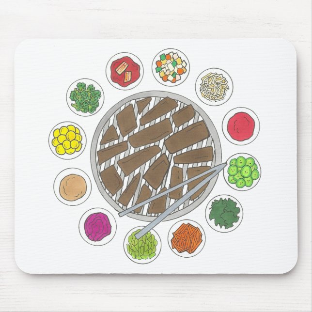 Mousepad Churrasco coreano Barbecue - Comida de Banchan tor (Frente)