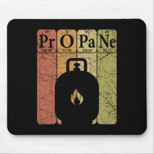 Mousepad Churrasco Propano Elementos de Mesa Periódicos Gri