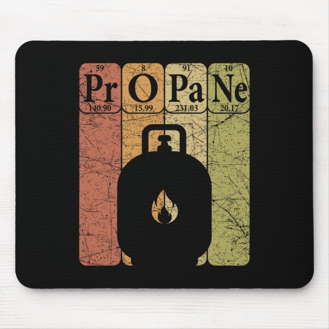 Mousepad Churrasco Propano Elementos de Mesa Periódicos Gri (Frente)