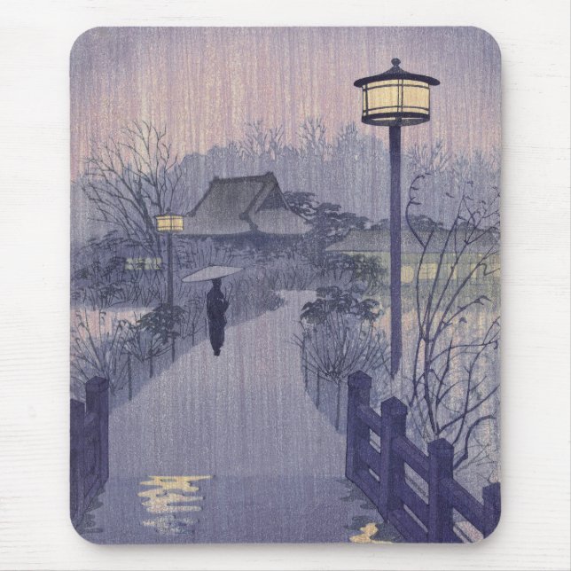 Mousepad Chuva selvagem no caminho para Shinobazu no Japão (Frente)