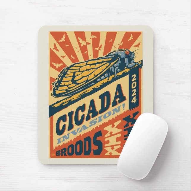 Mousepad Cicada Invasão 2024 - Letra Press (Com mouse)