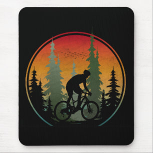 Mousepad Ciclismo ao Pôr do Sol Paisagem Natural
