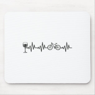 Mousepad Ciclismo Batimento Cardíaco Vinho Montanha Bicicle