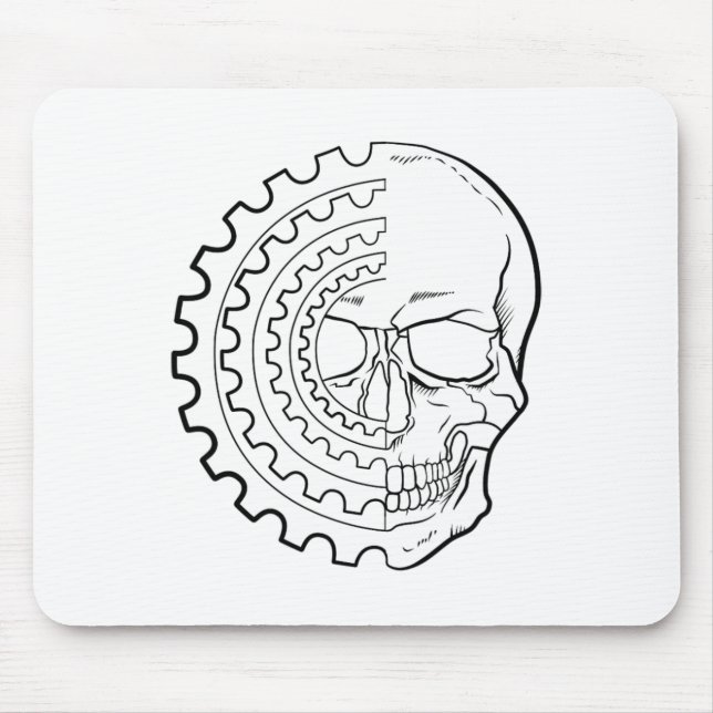Mousepad Ciclismo de Montanha Caveira e Equipamento de MTB  (Frente)