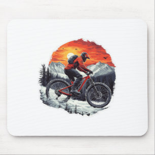 Mousepad Ciclismo de Montanha Trilhas de Floresta de Neve P