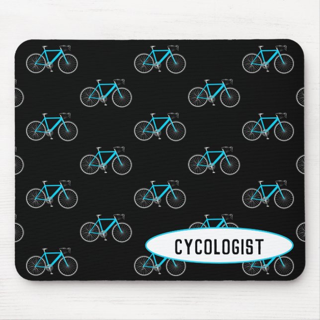 Mousepad ciclista aqua em preto (Frente)