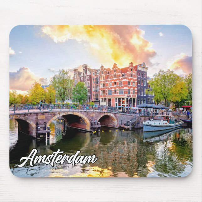 Mousepad Cidade De Amesterdã, Países Baixos (Frente)