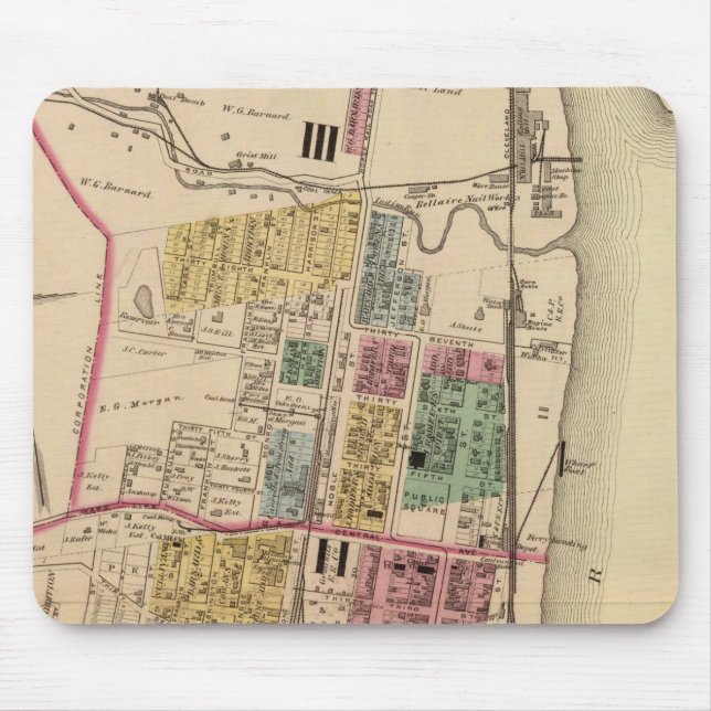 Mousepad Cidade de Bellaire, Ohio (Frente)