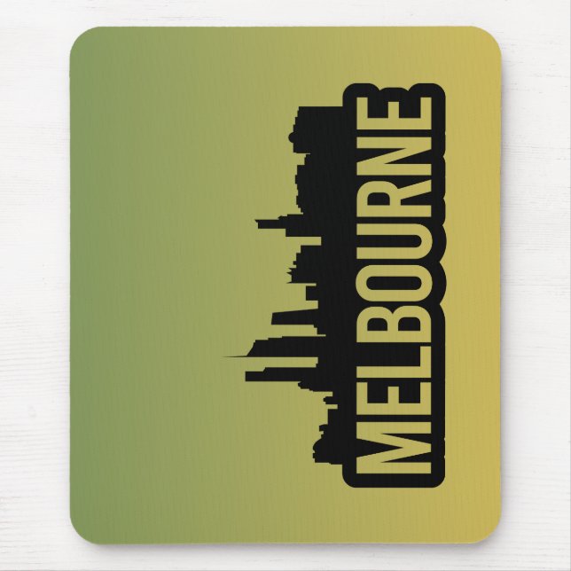 Mousepad Cidade de Melbourne Austrália Sumário de linha do  (Frente)