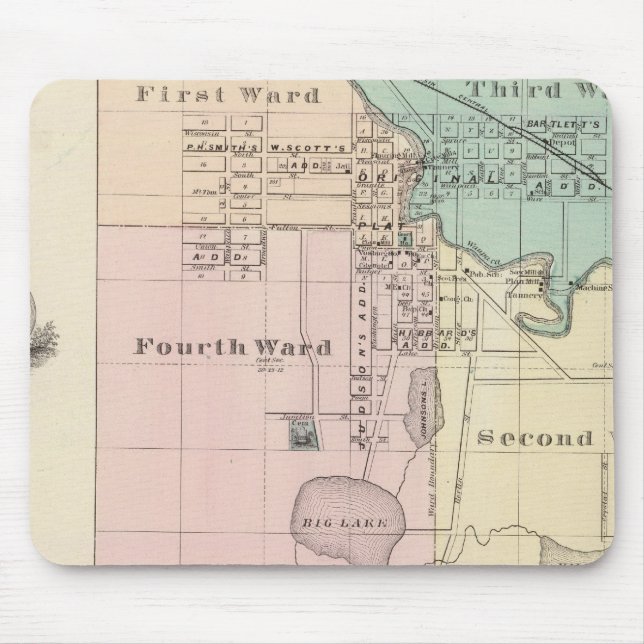 Mousepad Cidade de Waupaca, Vila de Winneconne (Frente)
