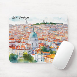 Mousepad Cidade do Panorama da Coloração Navegável de Lisbo