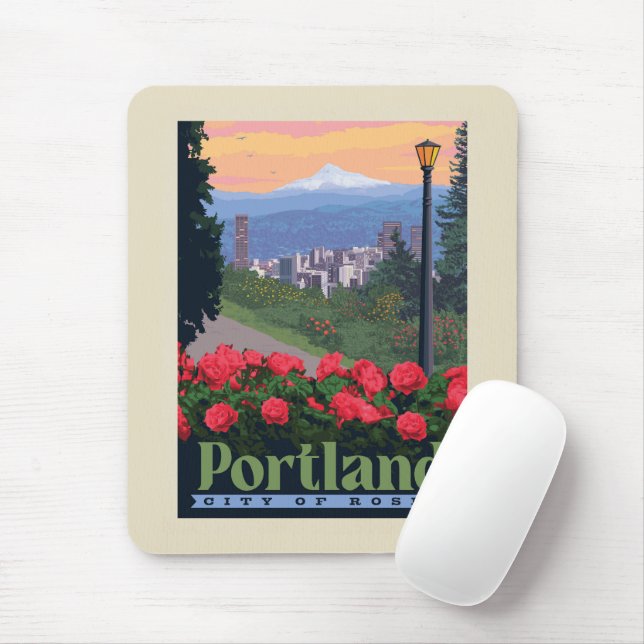 Mousepad Cidade dos Rosas | Portland, Oregon (Com mouse)