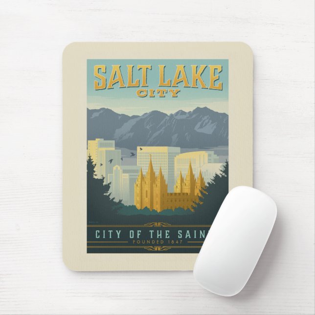 Mousepad Cidade dos Santos | Salt Lake City, Utah (Com mouse)