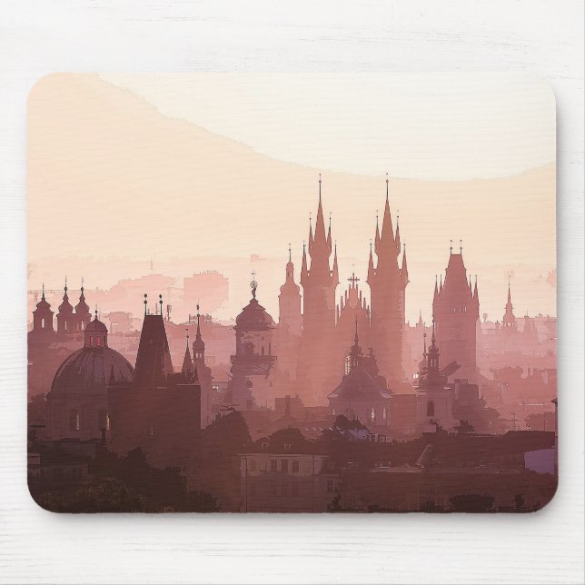 Mousepad Cidade Elegante de Trabalho de arte de acrílico de (Frente)