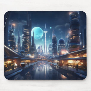 Mousepad Cidade Futurística à Noite