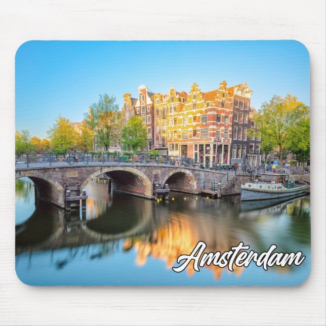 Mousepad Cidade Histórica De Amesterdã, Países Baixos (Frente)