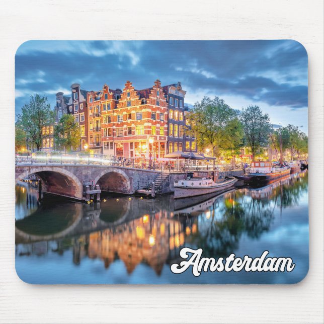 Mousepad Cidade Histórica De Amesterdã, Países Baixos (Frente)