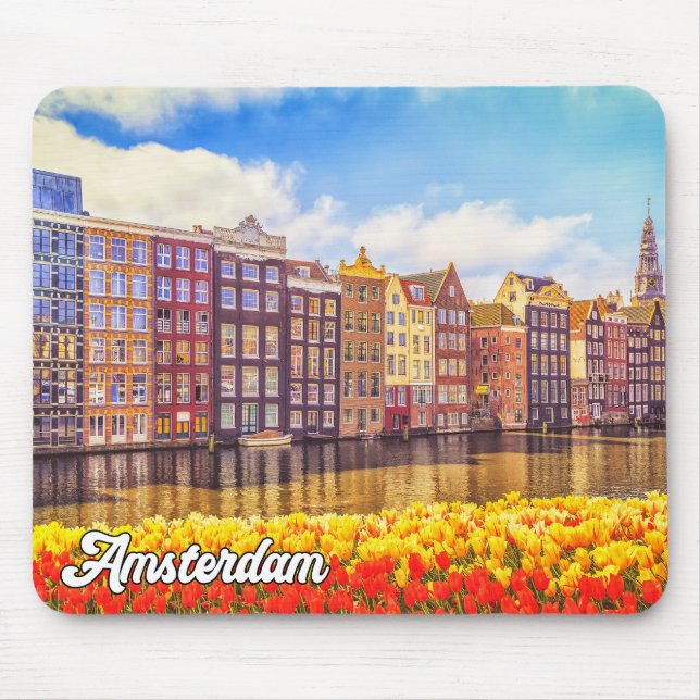 Mousepad Cidade Histórica De Amesterdã, Países Baixos (Frente)