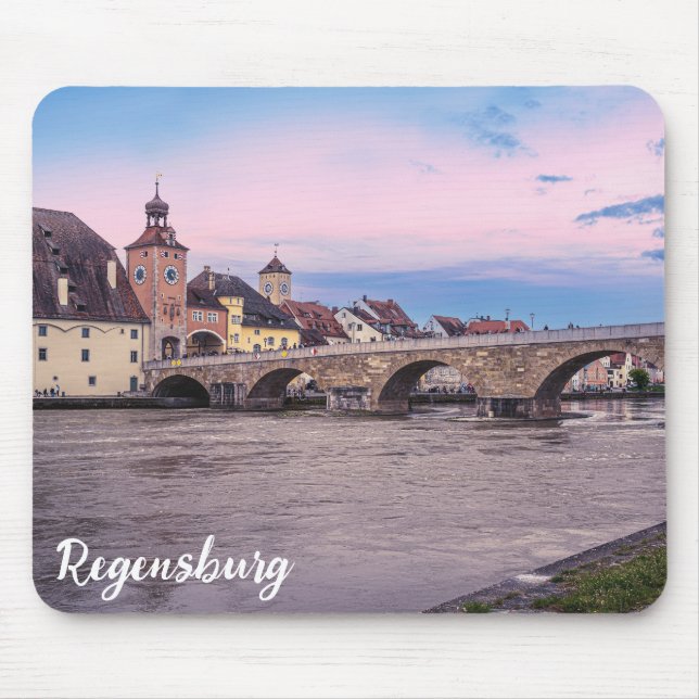 Mousepad Cidade histórica de Regensburg, Alemanha (Frente)