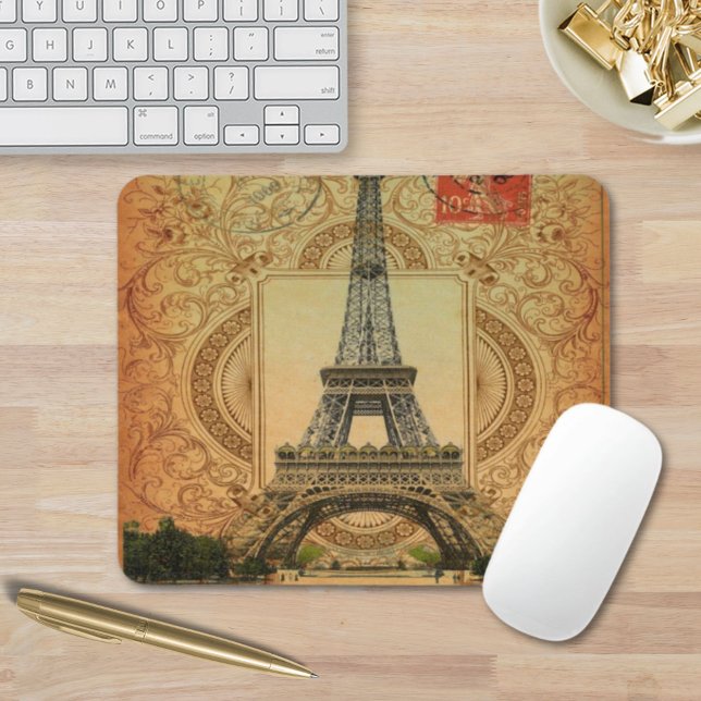 Mousepad cidade moderna francesa paris eiffel torre (french country modern vintage paris eiffel tower mouse pad)