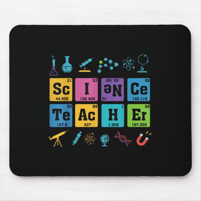 Mousepad Ciência Professor de Química Elementos de Mesa Per (Frente)
