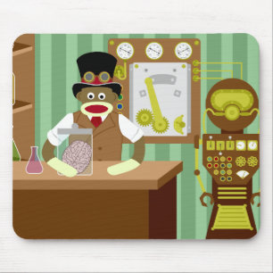 Mousepad Cientista de Steampunk do macaco da peúga