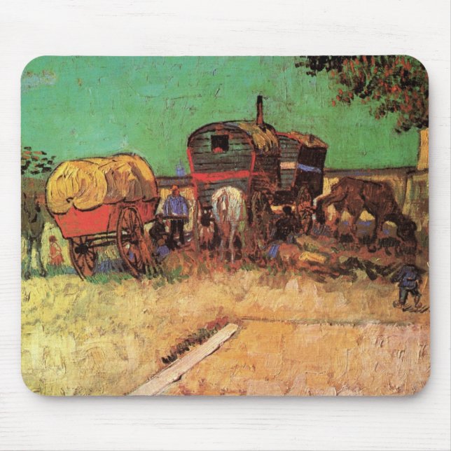 Mousepad Ciganos com Caravanas de Vincent van Gogh (Frente)