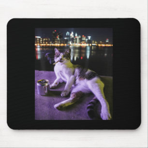 Mousepad Cigarro Gato Engraçado Fumar Gato Estúpido Bra