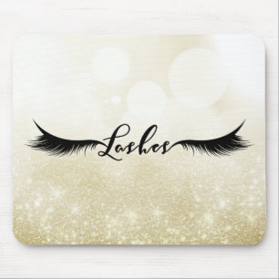 Mousepad Cílios Pretos Extensões de Cílios Maquiagem Beleza