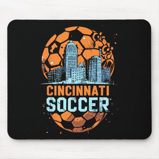Mousepad Cincinnati Cidade do Futebol Silhueta Cool Cincy 5 (Frente)
