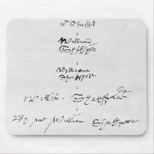 Mousepad Cinco autógrafos genuínos de William Shakespeare