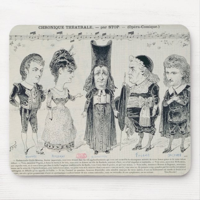 Mousepad Cinco caricaturas do molde de um francês (Frente)