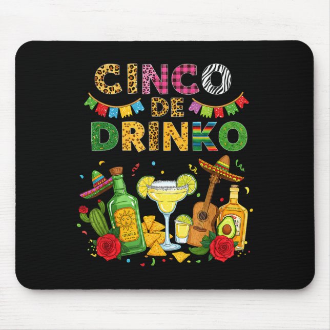 Mousepad Cinco de drinko cinco de mayo festa margarita  (Frente)