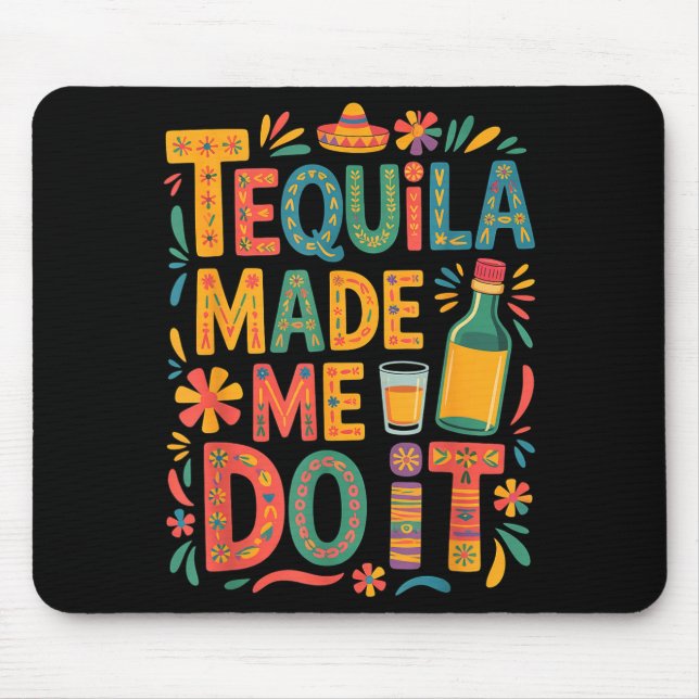 Mousepad Cinco de maio bebida engraçada festa álcool (Frente)