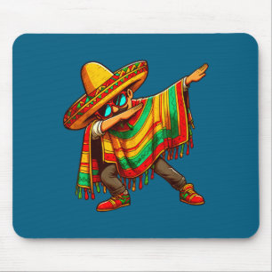 Mousepad Cinco de maio fazendo dab mexicano poncho chapéu s